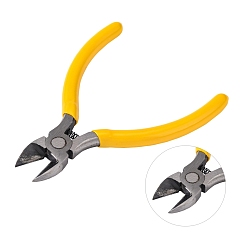 Yellow Jewelry Pliers, #50 Steel(High Carbon Steel) Side Cutting Pliers, Side Cutter, Gunmetal, Yellow, 115x55mm