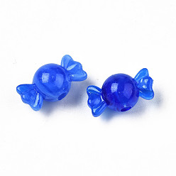 Bleu Royal Perles acryliques, pierre d'imitation, candy, bleu royal, 9.5x18x10mm, Trou: 2.5mm, environ830 pcs / 500 g