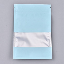Light Sky Blue Plastic Zip Lock Bags, Resealable Aluminum Foil Pouch, Food Storage Bags, Rectangle, White, Light Sky Blue, 15.1x10.1cm, Unilateral Thickness: 3.9 Mil(0.1mm)