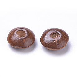 Brun De Noix De Coco Des perles en bois naturel, teint, sans plomb, rondelle, brun coco, 13~14x5~6mm, trou: 3~3.5 mm, environ 3000 pcs / 1000 g