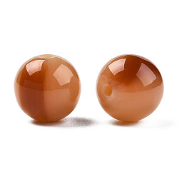 Шоколадный Бусины из cмолы, имитация драгоценных камней, круглые, цвет шоколада, 12x11.5 мм, отверстие : 1.5~3 мм