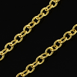 Chapado en Oro Real 18K Collares de cadena de cable de latón chapado en oro real 24k, cierre de pinza de langosta latón, dorado, 18.9 pulgada
