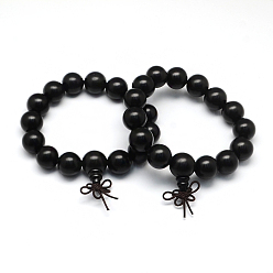 Noir Ébène bracelets extensibles en bois, noir, 55~60mm