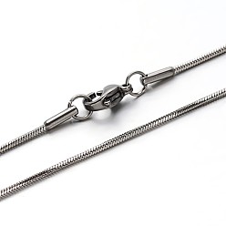 Color de Acero Inoxidable 304 serpiente de acero inoxidable cadenas collares, con broches de langosta, color acero inoxidable, 23.7 pulgada (60.2 cm)