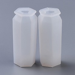 Blanco Moldes de silicona de cristal péndulo, moldes colgantes de cristales de cuarzo, para resina uv, fabricación de joyas de resina epoxi, blanco, 2.1x1.9x5.7 cm, diámetro interior: 1x1.1 cm