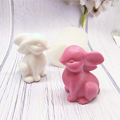 White Rabbit DIY Candle Silicone Molds, Resin Casting Molds, For UV Resin, Epoxy Resin Jewelry Making, White, 6.4x4.9x7.7cm