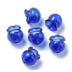 Cornflower Blue Glass Bead Cone for Wind Chimes Making, Campanula Medium L, Cornflower Blue, 15x16mm, Hole: 2.7mm