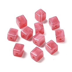 Indian Red Transparent Acrylic Beads, Cube, Indian Red, 8x8x9mm, Hole: 2mm, about 920~940pcs/500g