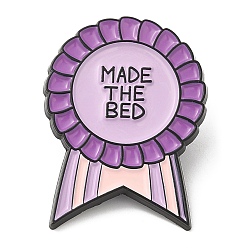 Medium Purple Word Made The Bed Dopamine Color Series Medal Enamel Pin, Electrophoresis Black Zinc Alloy Brooch for Backpack Clothes, Medium Purple, 30x22x1.5mm