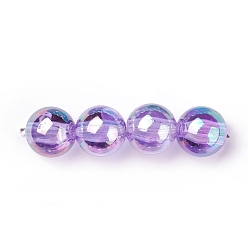 Purple Eco-Friendly Transparent Acrylic Beads, Rice, AB Color, Purple, 6x3mm, Hole: 1mm, about 19500pcs/500g