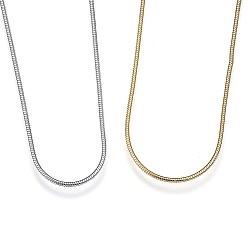 Mixed Color 304 Stainless Steel Snake Chain Necklaces, with Lobster Claw Clasps, Mixed Color, 18.1 inch(46cm), 0.9mm