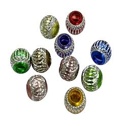 Couleur Mélangete Perles en aluminium, rondelle, couleur mixte, 12.6x11mm, Trou: 5.5mm