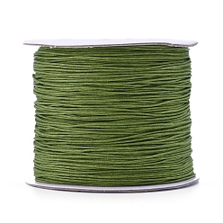 Темно-оливково-зеленый Нейлоновая нить, ювелирные изделия шнур нейлона для пользовательских ювелирных изделий делает тканые, темно-оливковый зеленый, 0.6 мм, около 142.16 ярдов (130 м) / рулон