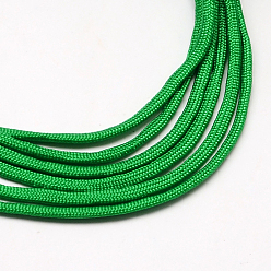 Vert 7 âmes intérieures cordes en polyester et spandex, couleur unie, pour la fabrication de bracelets en corde, verte, 4~5mm, environ 109.36 yards (100m)/paquet, 420~500g / bundle