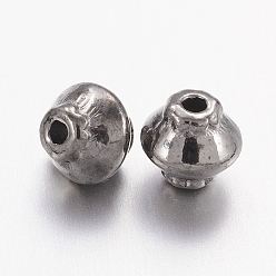 Gunmetal Tibetan Style Spacer Beads, Lead Free & Cadmium Free, Gunmetal Color, 5x4.5mm, Hole: 1mm