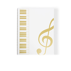 Oro Carpeta de plástico para partituras de piano, titular de la música carpeta, organizador de partituras, Rectángulo, oro, 500x315 mm, diámetro interior: 450x302 mm, 40 hojas/libro