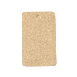 Bois Solide 100 étiquettes-cadeaux en papier kraft vierge, rectangle, burlywood, 5x3x0.05 cm, Trou: 3.5mm