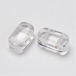 Cristal de Quartz Liens multibrins en cristal de quartz naturel, cristal de roche, rectangle, 16x9x6mm, Trou: 2mm