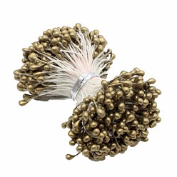 Verge D'or Noyau de fleur de gypse mat écologique, pistil d'étamines de fleurs à deux têtes, pour la fabrication de fleurs artificielles, album, décoration de la maison, verge d'or, 3mm, 288 pcs /sachet 