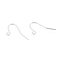 Stainless Steel Color 304 Stainless Steel Earring Hooks, with Horizontal Loop, Stainless Steel Color, 17x19mm, Hole: 2mm, 20 Gauge, Pin: 0.8mm
