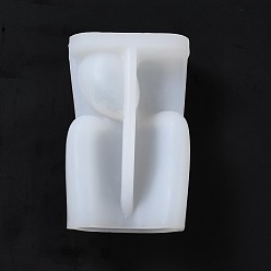 Blanc Moules en silicone bricolage bougie petite amie, pour la fabrication de bougies parfumées, blanc, 11.5x7.4x4.7 cm, diamètre intérieur: 56x17 mm.