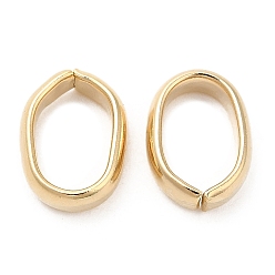 Real 24K Gold Plated Brass Linking Rings, Quick Link Connector, Cadmium Free & Lead Free, Long-Lasting Plated, Oval, Real 24K Gold Plated, 9x7x2.5mm, Inner Diameter: 7.5x4.7mm
