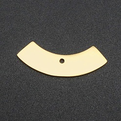 Golden 201 Stainless Steel Chandelier Components Links, Symmetrical Arc Shape, Laser Cut, Golden, 9x24x1mm, Hole: 1.4mm