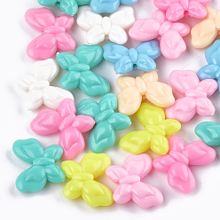 Mixed Color Acrylic Beads, Butterfly, Mixed Color, 18x21.5x6.5mm, Hole: 1.8mm, about 560pcs/500g