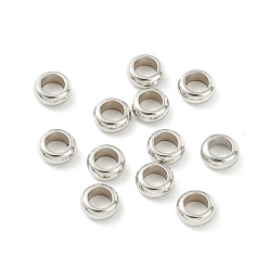 Stainless Steel Color 201 Stainless Steel Spacer Beads, Flat Round, Stainless Steel Color, 5x2mm, Hole: 3mm