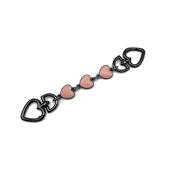 Pink Alloy Enamel Heart Bag Strap Extenders, with Swivel Clasps, for Bag Replacement Accessories, Gunmetal, Pink, 17cm