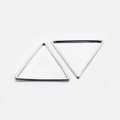 Silver Brass Linking Rings, Plated, Triangle, Silver Color Plated, 23.5x27x0.8mm, Inner Diameter: 22x24mm