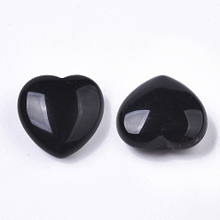 Obsidian Natural Obsidian Heart Love Stone, Pocket Palm Stone for Reiki Balancing, 30x30.5x12.5mm