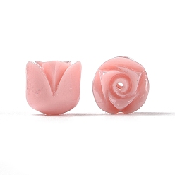 Pink Perles de résine époxy opaques, rose, rose, 11x10.5mm, Trou: 1.2mm