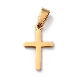 Golden 304 Stainless Steel Pendants, for Jewelry Making, Cross, Golden, 20.5x12.5x1.2mm, Hole: 3.5x7mm