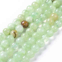 Prehnita Perlas naturales prehnita hebras, teñido, rondo, 6 mm, agujero: 1.2 mm, sobre 65 unidades / cadena, 15.16 pulgada (38.5 cm)