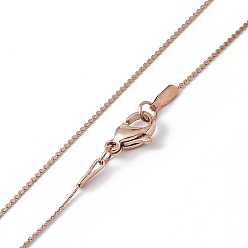 Oro Rosa Chapado en iones (ip) 304 collar de cadena serpentina de acero inoxidable para hombres y mujeres, oro rosa, 17.72 pulgada (45 cm)