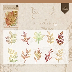 Color mezclado 10 piezas 10 estilos bloc de papel para álbum de recortes de hojas huecas con tema de otoño, para álbum de recortes de bricolaje, tarjeta de felicitación, documento de antecedentes, color mezclado, 110x92 mm, 1 pc / estilo