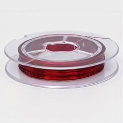 Dark Red Round Copper Jewelry Wire, Dark Red, 0.3mm, about 32.8 Feet(10m)/roll, 10 rolls/group