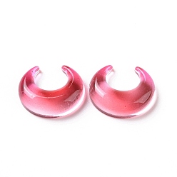 Red Opaque Acrylic Cabohons, Two Tone, Moon, Red, 23x19x7mm