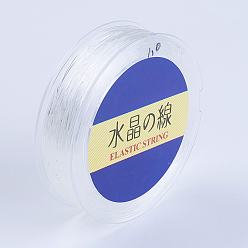 Blanc Chaîne de cristal élastique ronde japonaise, fil de perles élastique, pour la fabrication de bracelets élastiques, blanc, 0.8mm, 50 yards / rouleau, 150 pieds / rouleau