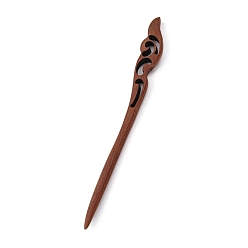 Coconut Brown Swartizia Spp Wood Hair Sticks, Dyed, Coconut Brown, 176x17x6.5mm