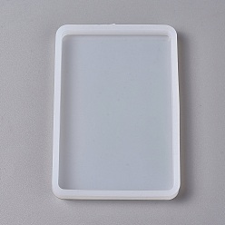 White DIY Silicone Molds, Resin Casting Molds, Clay Craft Mold Tools, Rectangle, White, 126x86x10mm