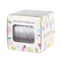 Light Grey Nylon Thread, Rattail Satin Cord, Light Grey, 1.0mm, about 76.55 yards(70m)/roll