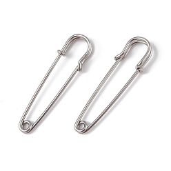 Stainless Steel Color 304 Stainless Steel Safety Pins Brooch Findings, Kilt Pins for Lapel Pin Making, Stainless Steel Color, 50.5x14x5.5mm