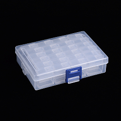 Clair Mallette de rangement pour organisateur de perles en polypropylène (pp), 24 boîte individuelle amovible en polystyrène avec couvercles à pression, clair, 2.7x1.35x2.8 cm, 24 boîte individuelle / boîte d'emballage