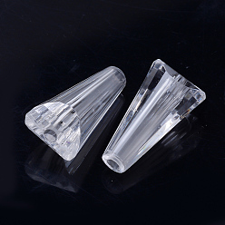 Clair Perles acryliques transparentes, triangle, facette, clair, 15x7.5x7mm, trou: 1.5 mm, environ 1288 pcs / 500 g