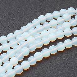 White Opalite Beads Strand, Round, Milk White, 10mm, Hole: 1.5mm, about 41pcs/strand, 16 inch