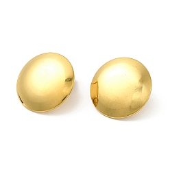 Real 18K Gold Plated Ion Plating(IP) 304 Stainless Steel Stud Earring Findings, with Vertical Loops, Flat Round, Real 18K Gold Plated, 20mm, Hole: 2.5mm, Pin: 0.8mm