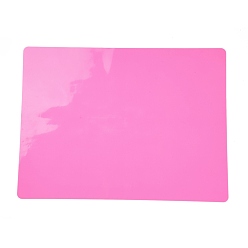 Ярко-Розовый Прямоугольный силиконовый коврик для поделок, антипригарный и нескользящий силиконовый коврик для рукоделия, многофункциональная термостойкая защита стола, силиконовые листы для смолы, ремесла, жидкость, покрасить, глина, ярко-розовый, 400x300x0.5 мм