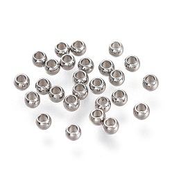 Stainless Steel Color 202 Stainless Steel Beads, Rondelle, Stainless Steel Color, 2x1.35mm, Hole: 1mm